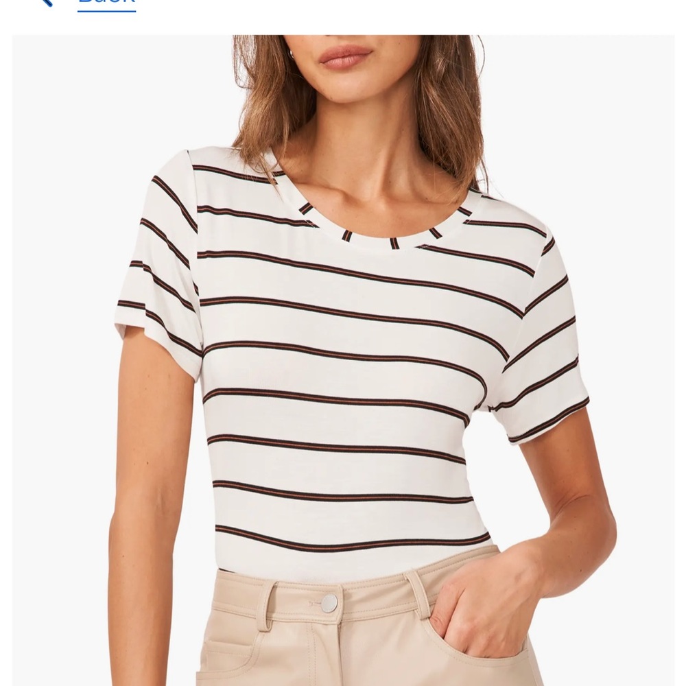 Halogen Striped Scoop neck t shirt